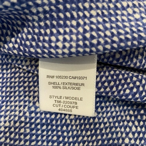 Joie royal blue white checkered geo print  blouse - Picture 5 of 7